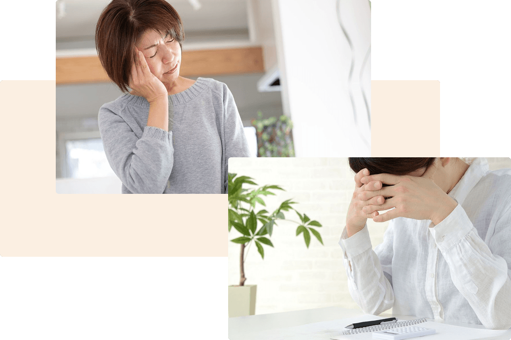 不調や疲労のある女性の写真